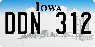 IA license plate DDN312