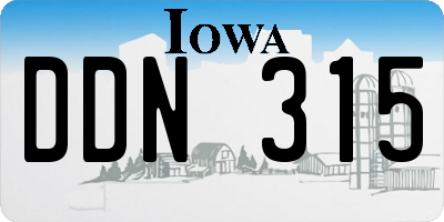 IA license plate DDN315