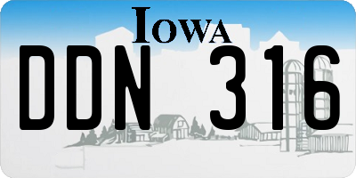 IA license plate DDN316