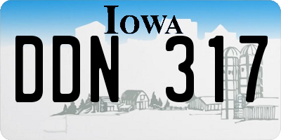 IA license plate DDN317