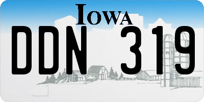 IA license plate DDN319