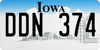 IA license plate DDN374