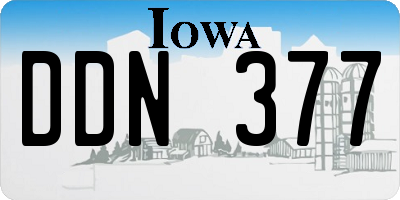 IA license plate DDN377