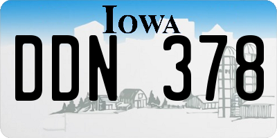 IA license plate DDN378