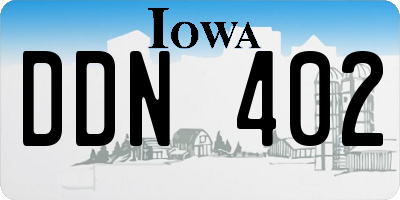 IA license plate DDN402