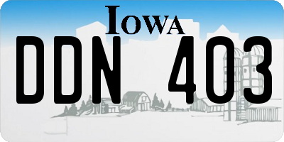 IA license plate DDN403