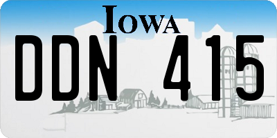 IA license plate DDN415