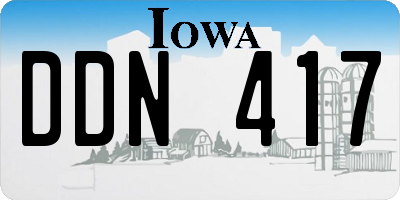 IA license plate DDN417