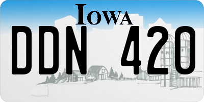 IA license plate DDN420