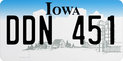 IA license plate DDN451