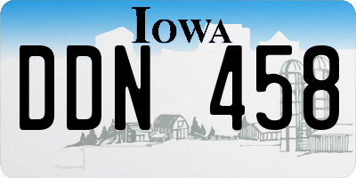 IA license plate DDN458