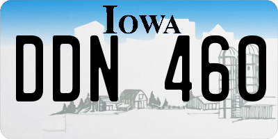 IA license plate DDN460