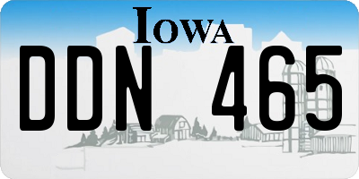 IA license plate DDN465
