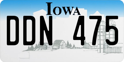 IA license plate DDN475