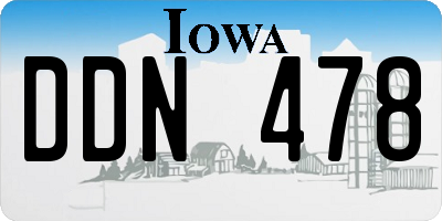 IA license plate DDN478
