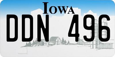 IA license plate DDN496