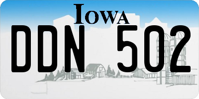 IA license plate DDN502
