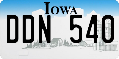 IA license plate DDN540