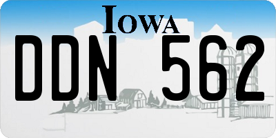 IA license plate DDN562