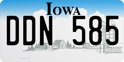 IA license plate DDN585
