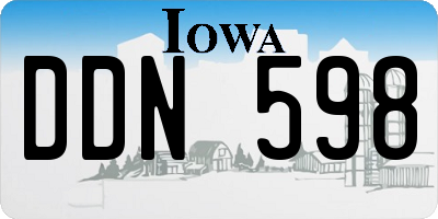 IA license plate DDN598