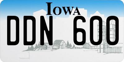 IA license plate DDN600