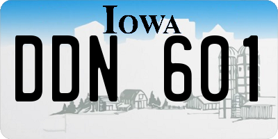 IA license plate DDN601