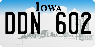 IA license plate DDN602