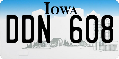 IA license plate DDN608