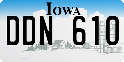 IA license plate DDN610