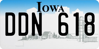 IA license plate DDN618