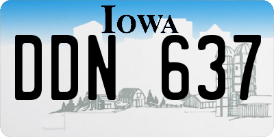 IA license plate DDN637