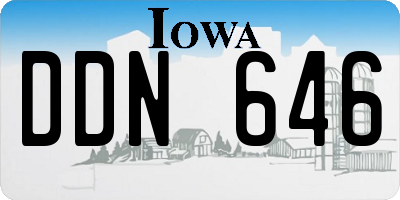 IA license plate DDN646
