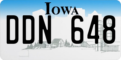 IA license plate DDN648