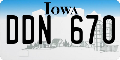 IA license plate DDN670