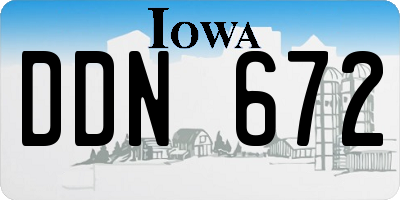 IA license plate DDN672