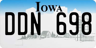 IA license plate DDN698