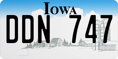 IA license plate DDN747