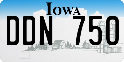 IA license plate DDN750