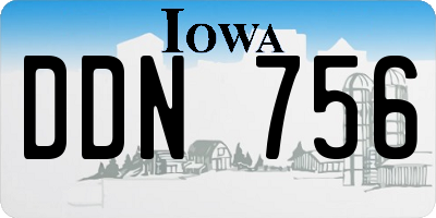 IA license plate DDN756