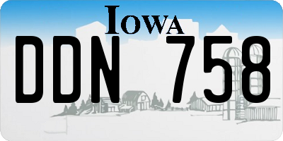 IA license plate DDN758