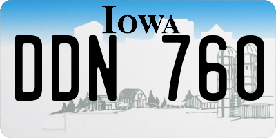 IA license plate DDN760