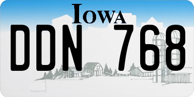 IA license plate DDN768