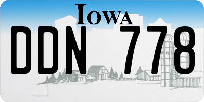 IA license plate DDN778