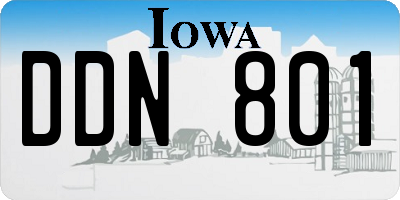 IA license plate DDN801