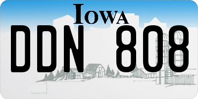 IA license plate DDN808
