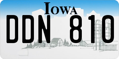 IA license plate DDN810