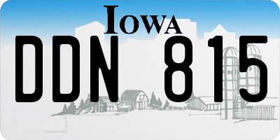 IA license plate DDN815