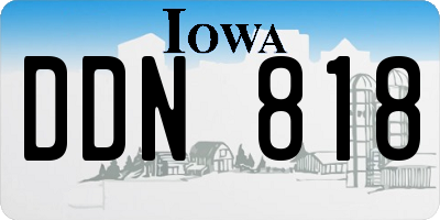 IA license plate DDN818