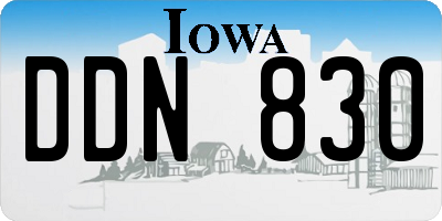 IA license plate DDN830